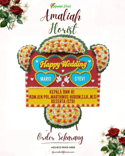 Karangan Papan Bunga Pernikahan di Bumiayu